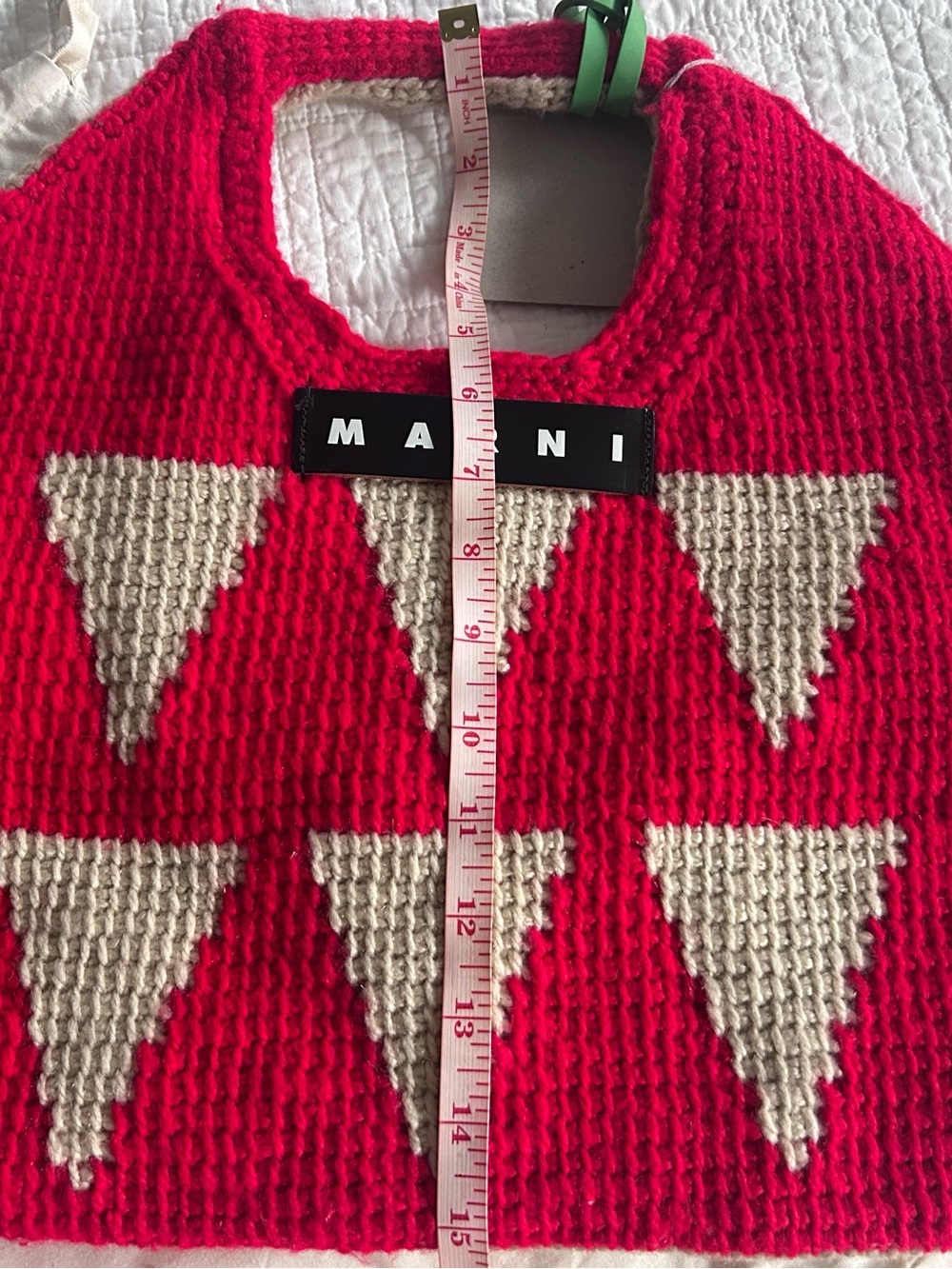 Marni Red and Cream Crochet Crossbody Bag - Picture 14 of 14
